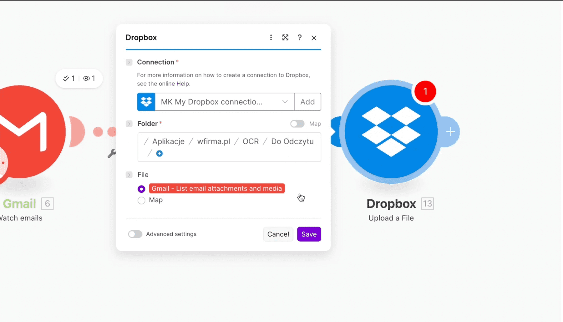 Moduł Dropbox