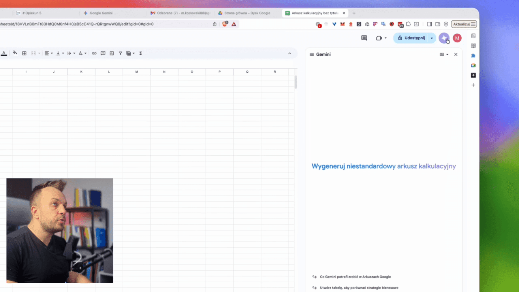 Lista kandydatów w Google Sheets